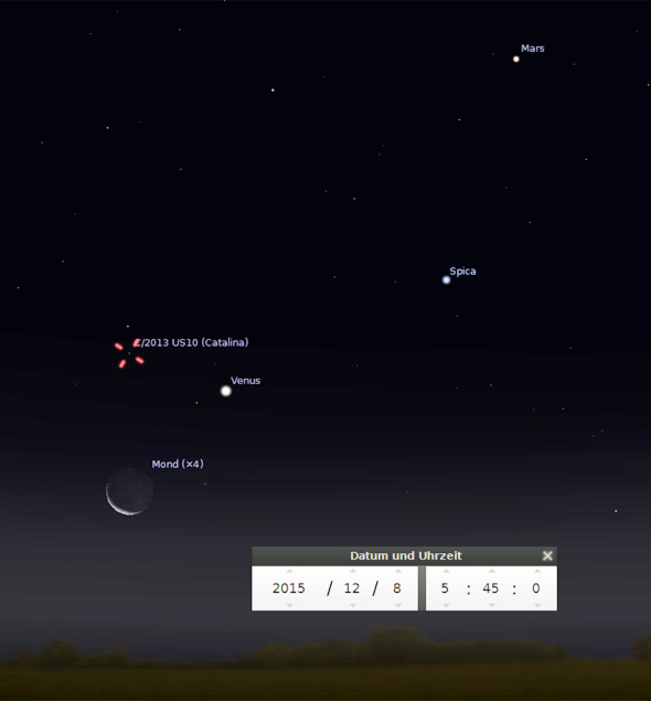 Komet Catalina am 8.12.2015, Quelle Stellarium