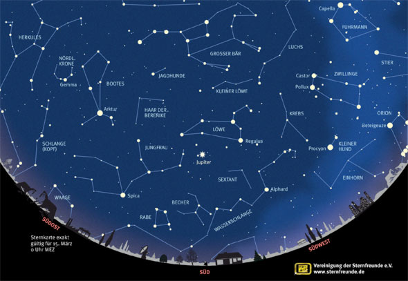 Sternkarte März 2016, Quelle: VdS