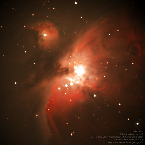 Orionnebel M42, (c) C. Preuß, Sternwarte Siebengebirge e.V.
